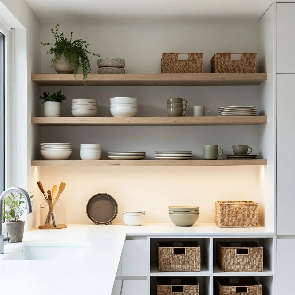 Floating Kitchen Shelves