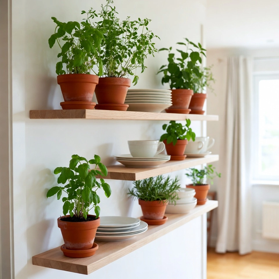Floating Kitchen Shelves