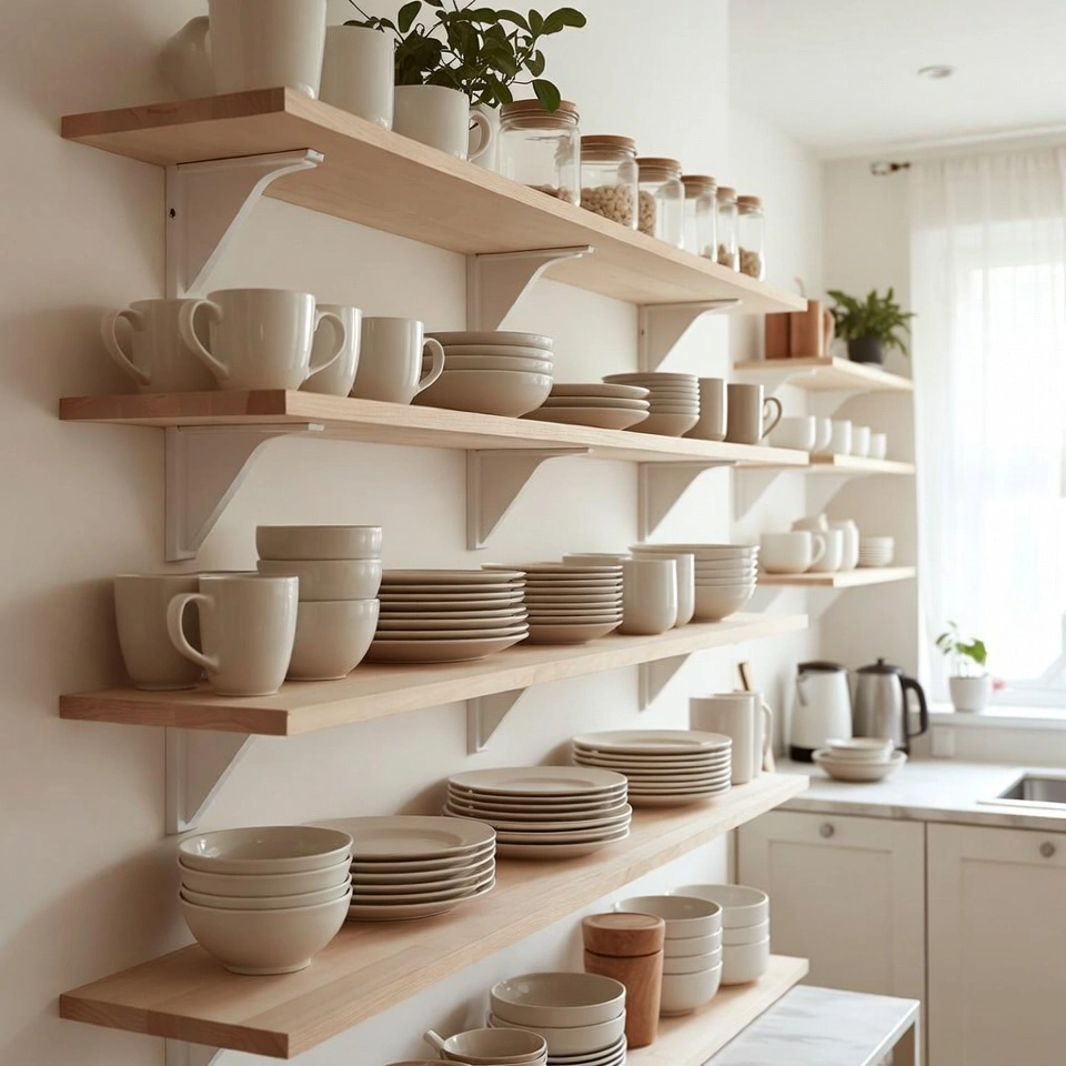 Floating Kitchen Shelves